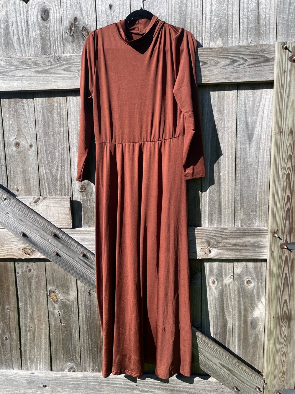 Long Sleeve Maxi Dress in Rust Sz 0XL